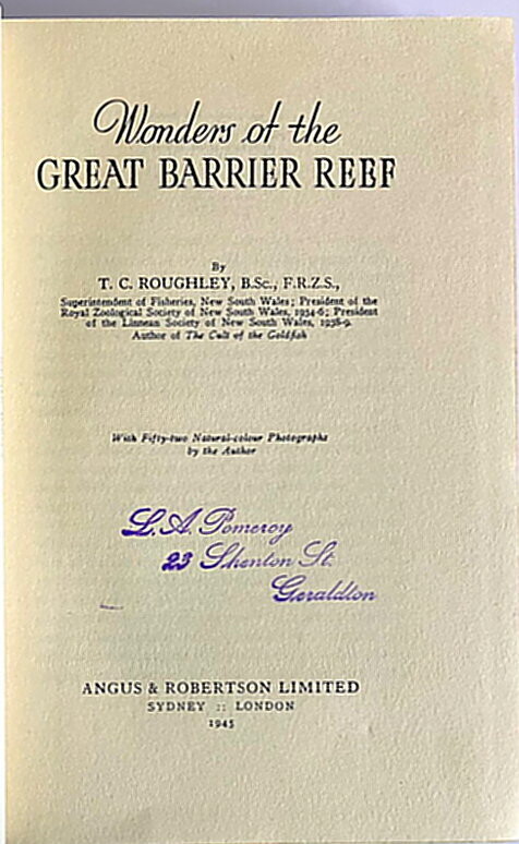 Wonders of the Great Barrier Reef by T C Roughley