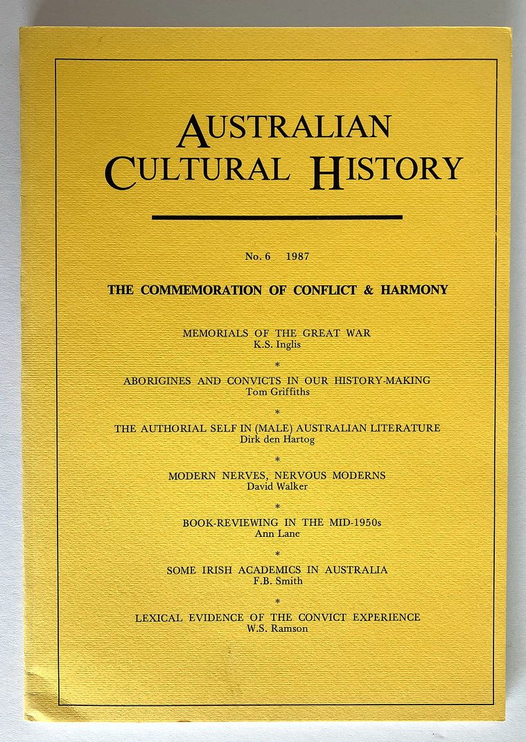 Australian Cultural History No 6 1987