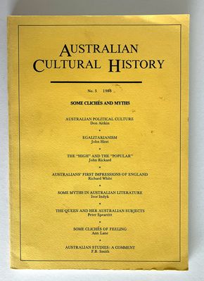 Australian Cultural History No 5 1986