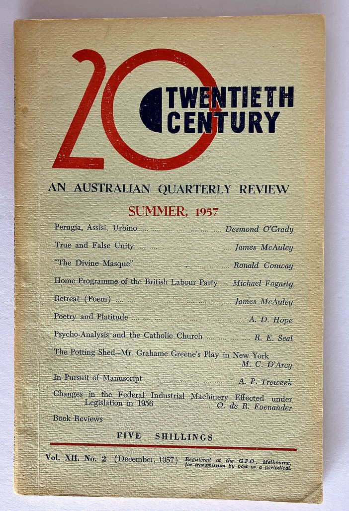 Twentieth Century [20th]: An Australian Quarterly Review - Vol XII No 2, December 1957