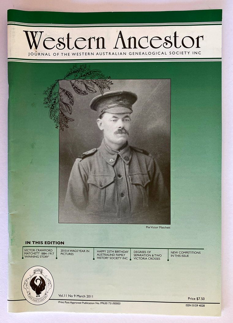 Western Ancestor: Journal of Western Australian Genealogical Society - Vol 11 No 9 March 2011