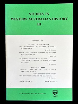 Early Western Australia: Studies in Western Australian History III