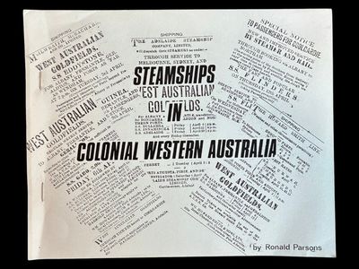 Steamships in Colonial Western Australia by Ronald Parsons