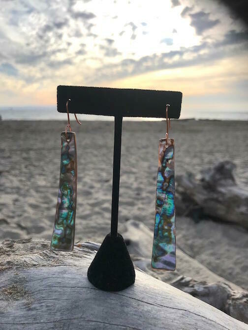 Abalone &quot;Qashi&quot; Rectangular Earrings