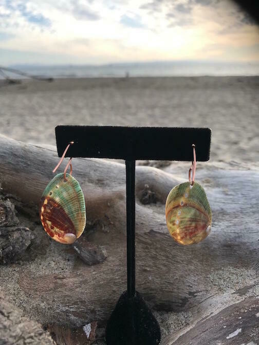 Abalone  Rectangular Medium Earrings
