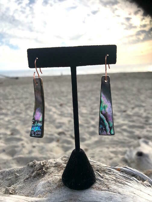 Abalone &#39;Qashi&quot; Rectangular Medium Earrings