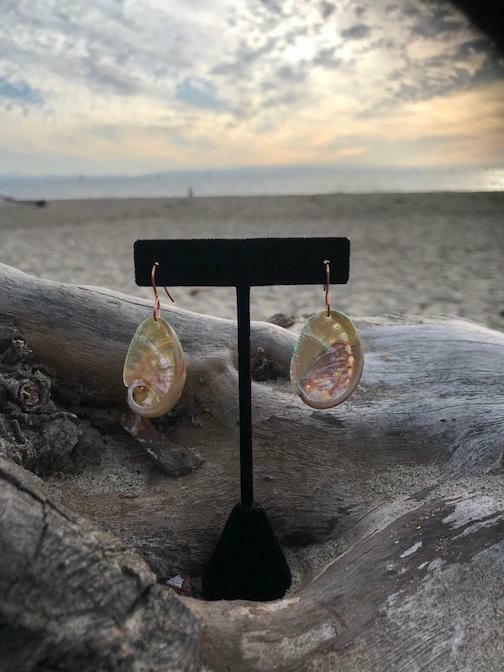 Abalone 'Qashi" Rectangular Medium Earrings