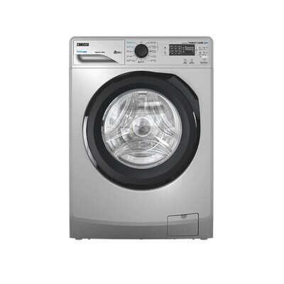 غسالة ملابس زانوسى اتوماتيك بيرلا ماكس 6 ك ديجيتال بخار فضى باب اسود TC4 - ZWF6240SS5