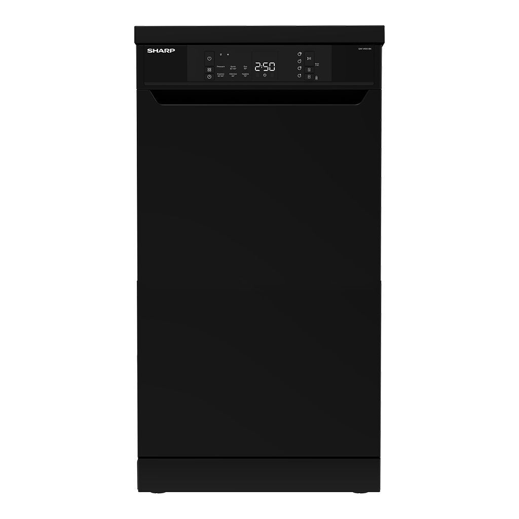 غسالة أطباق شارب 10 أفراد 45 سم شاشة رقمية 6 برامج اسود QW-V610-BK