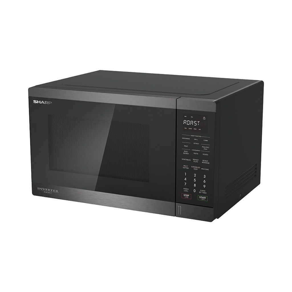 ميكروويف شارب شواية انفرتر 34 لتر 1100 وات 23 قوائم أسود R-340GRI-BS2