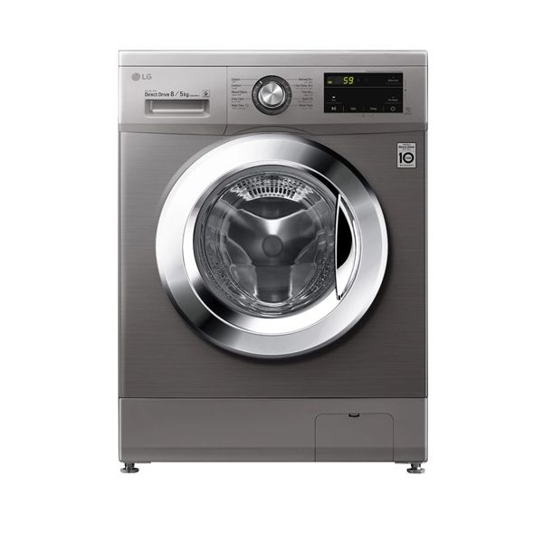 غسالة ملابس ال جي 8 ك بالمجفف 5 ك 1400 لفة (مصرى ) سيلفر - باب كروم - بخار F4J3TMG5P