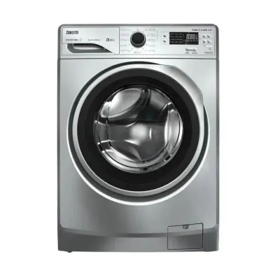 غسالة ملابس زانوسي اوتوماتيك 8 ك بخارانفرترديجيتال 1200 لفة فضي ميتالك باب اسود TC4-ZWF8241SS7(450)