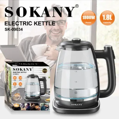 غلاية زجاج سوكانى 1.8 لتر 1800 وات SK-09034