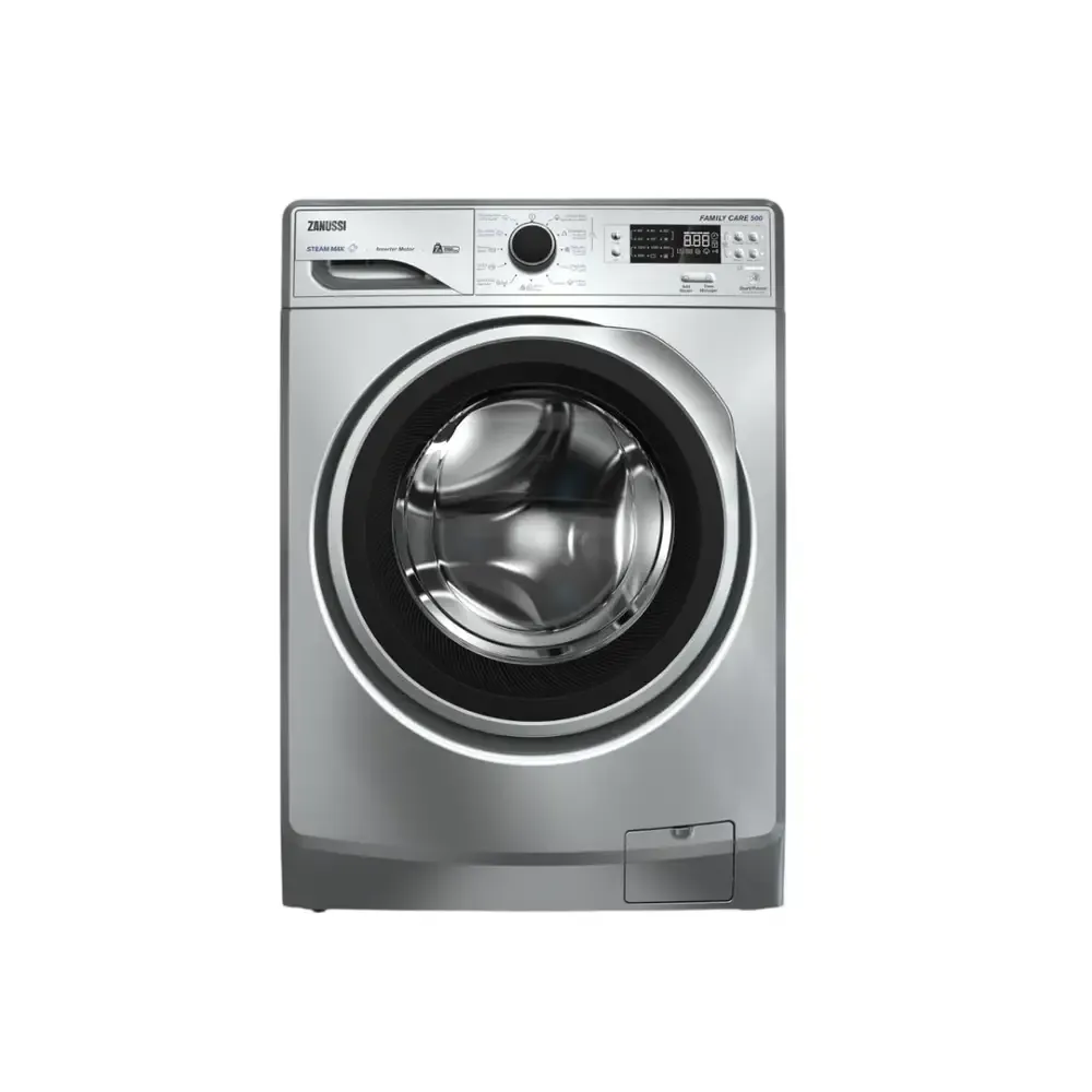 TC4- ZWF 7241 SS7 (449)  غسالة ملابس زانوسي اوتوماتيك ديجيتال 1200لفة بخار 7 ك فضي باب اسود-انفرتر