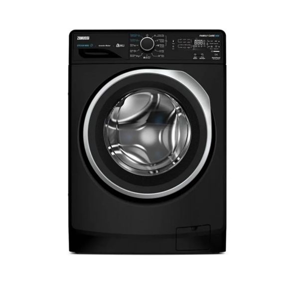 TC4 ZWF 8241BS7 451 غسالة ملابس زانوسي اوتوماتيك ديجيتال 1200 لفة بخار 8 ك اسودباب فضي انفرتر