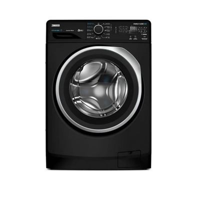 TC4 ZWF 8241BS7 451 غسالة ملابس زانوسي اوتوماتيك ديجيتال 1200 لفة بخار 8 ك اسودباب فضي انفرتر