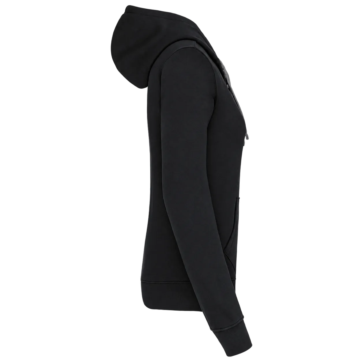 Sweat-shirt zippé capuche contrastée femme