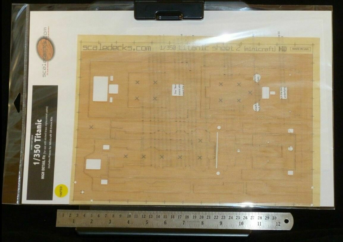 fits Minicraft/others LCD-30 by Scaledecks Wood Deck for 1/350 Titanic 