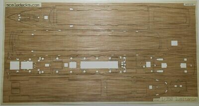 Wood Deck for 1/350 HMS Warspite fits Academy kit LCD-46 by Scaledecks 