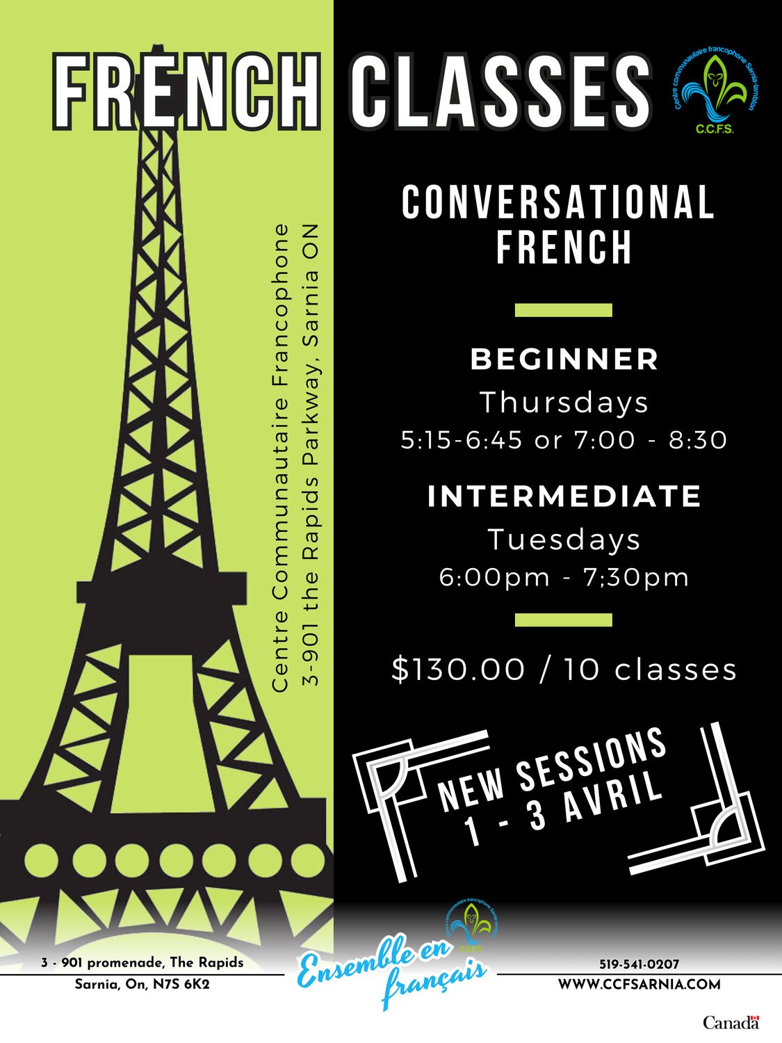 Printemps Cours de français (french courses spring), Niveau // Grade: Beginners | Débutants/débutantes 19h00//7:00PM