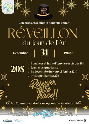 Réveillon du jour de l'An - 31 décembre Réveillon du jour de l'An - 31 décembre