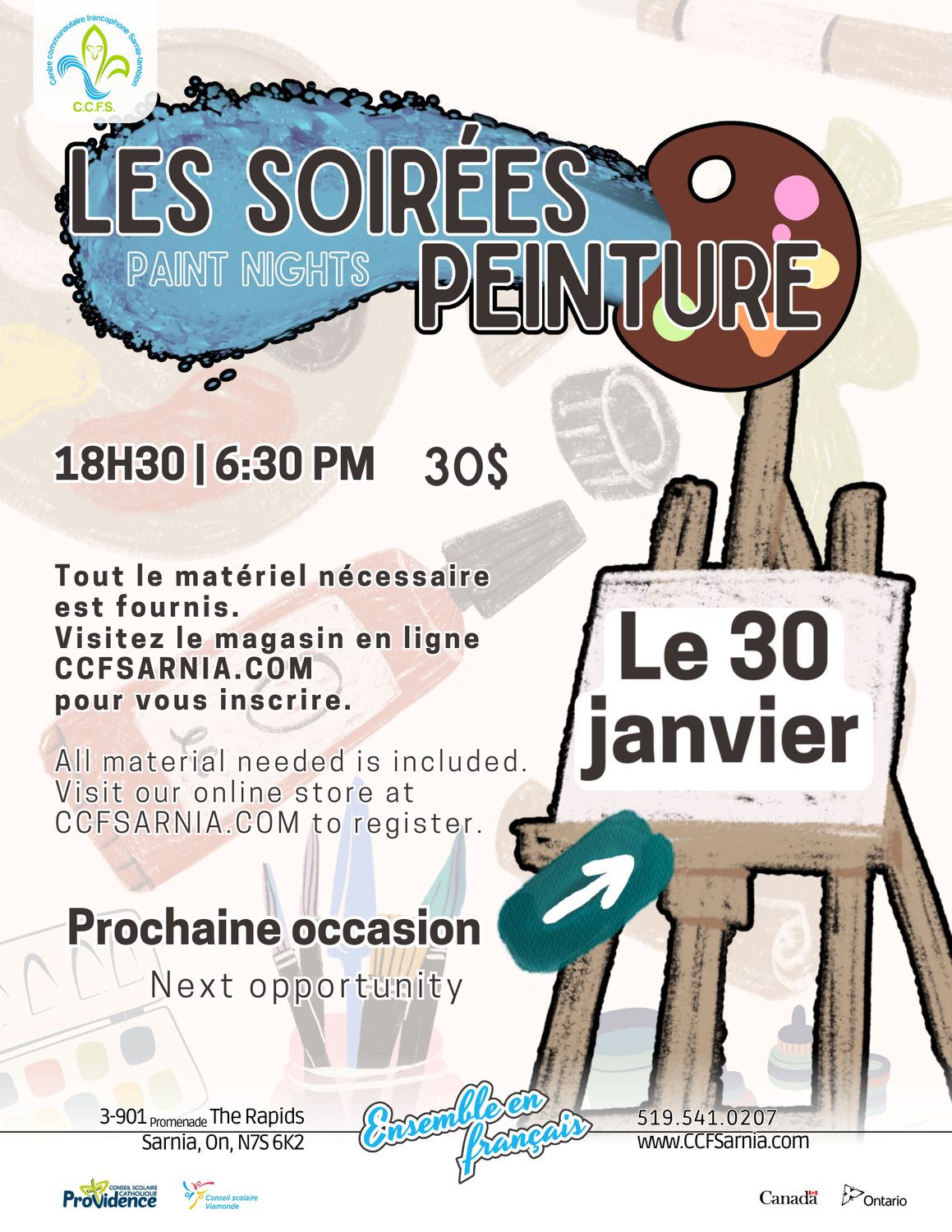 Soirées Peinture | Paint Nights, Date: 30 janvier