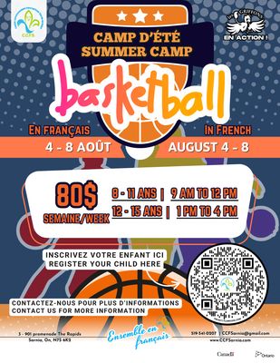 Camp d’été de Basketball en français!