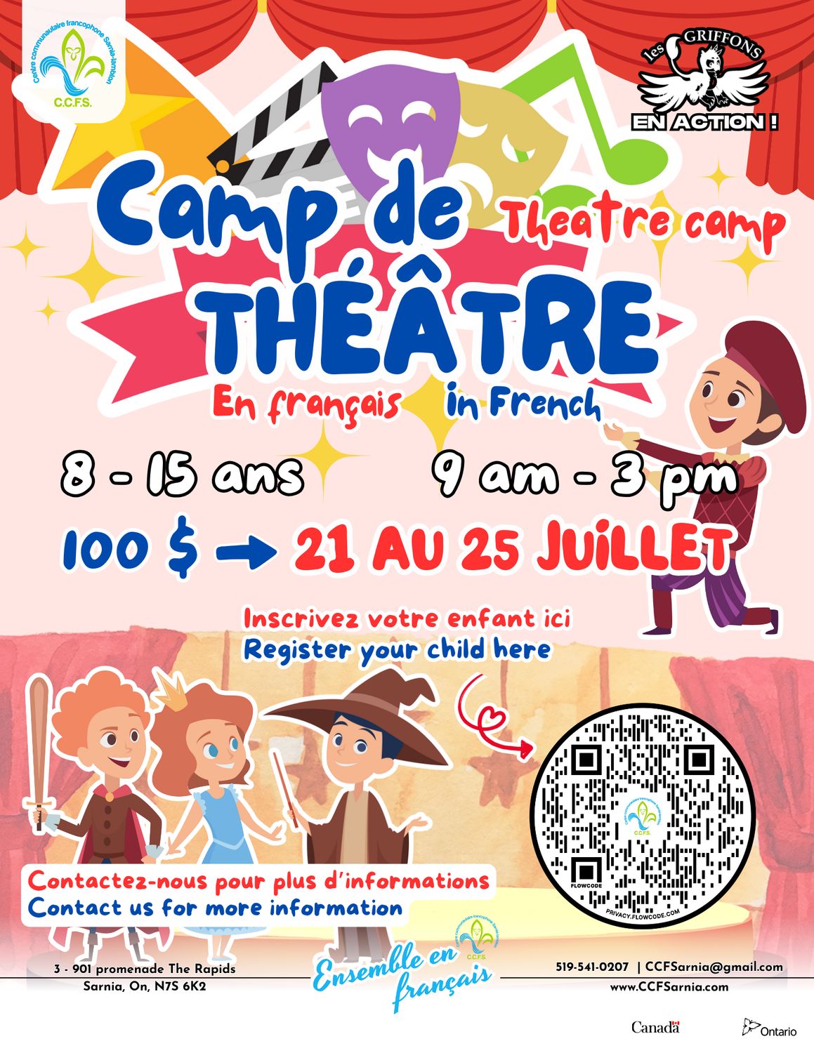 Camp de théâtre (21 au 25 juillet) – En français Camp de théâtre (21 au 25 juillet) – En français