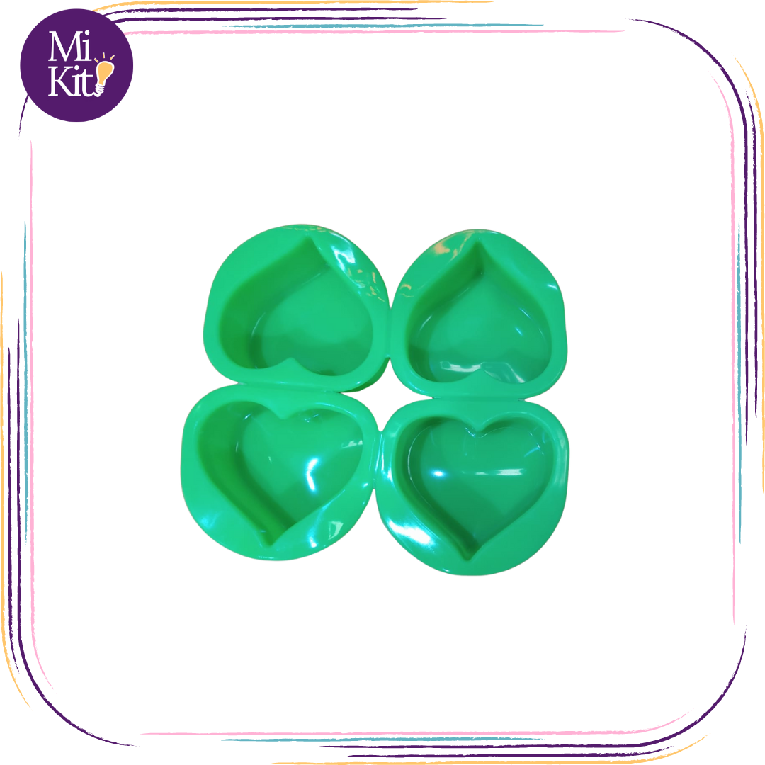 Moldes de silicón 4 corazones