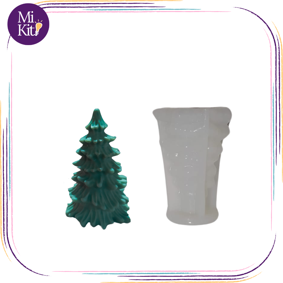 Molde de silicón pino navideño 3D pequeño