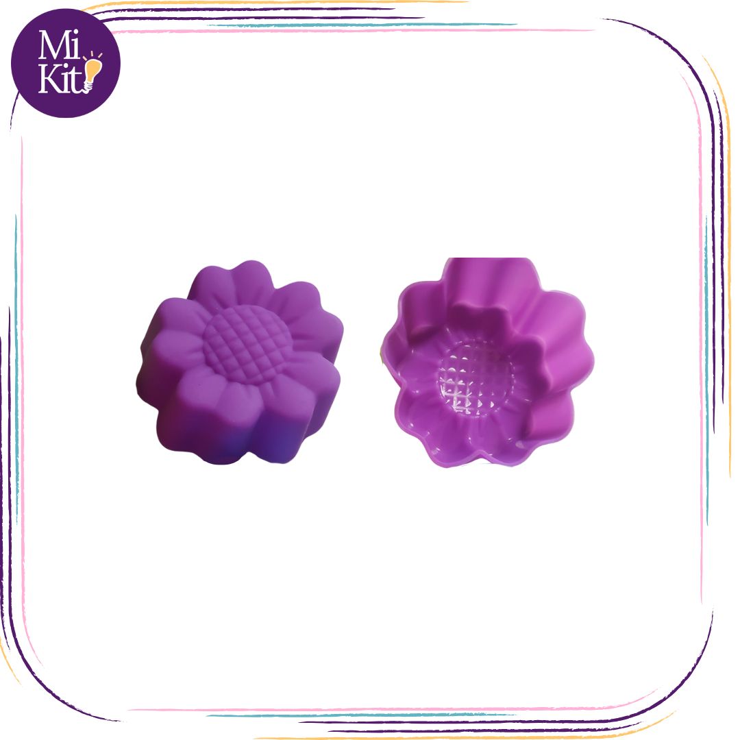 Molde individual de silicón flor 5 pétalos dobles