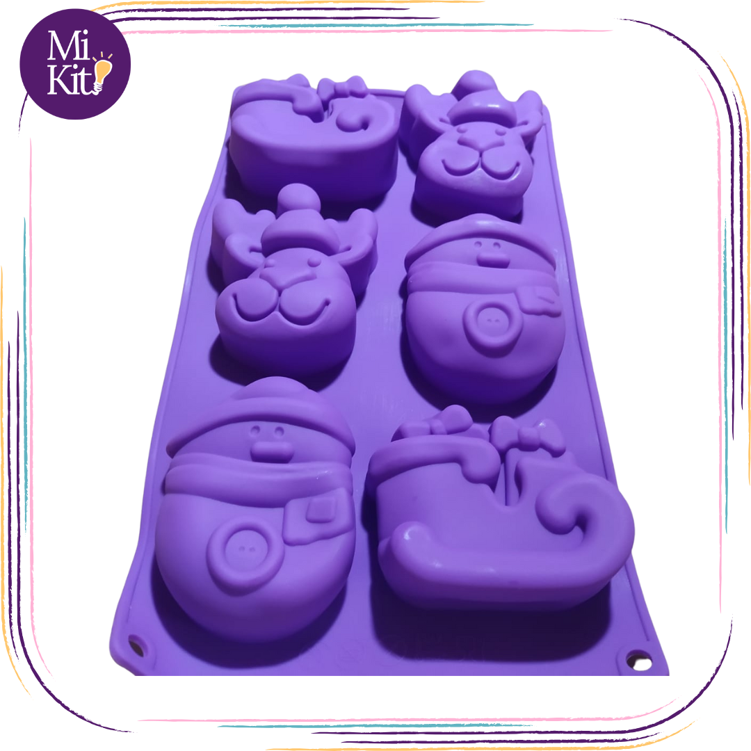 Molde de silicón navideño figuras grandes  (frosty, reno y trineo)