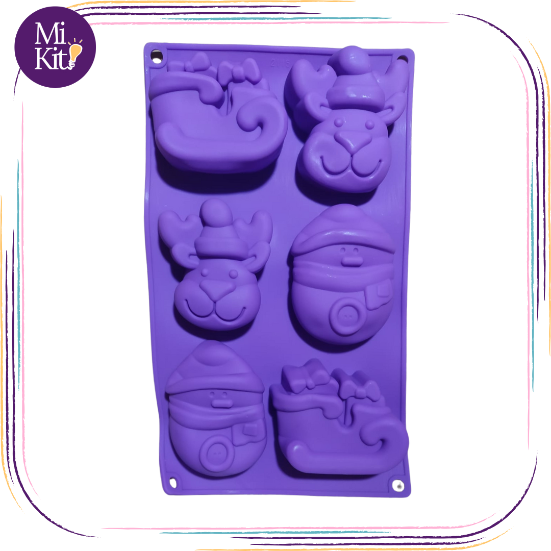 Molde de silicón navideño figuras grandes  (frosty, reno y trineo)