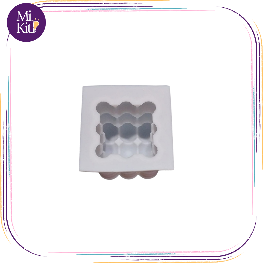 Molde de silicón cubo burbuja grande 3D