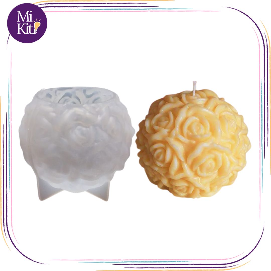 Molde de silicón  rosas 3 D grande