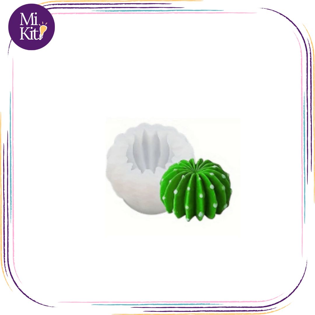 Molde de silicón cactus barril