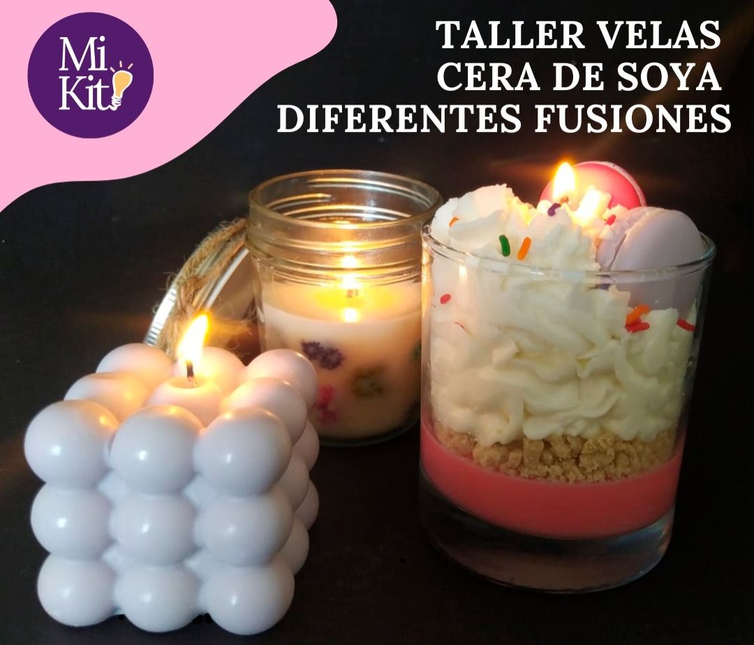 Kit y Taller Velas de Soya diferentes fusiones