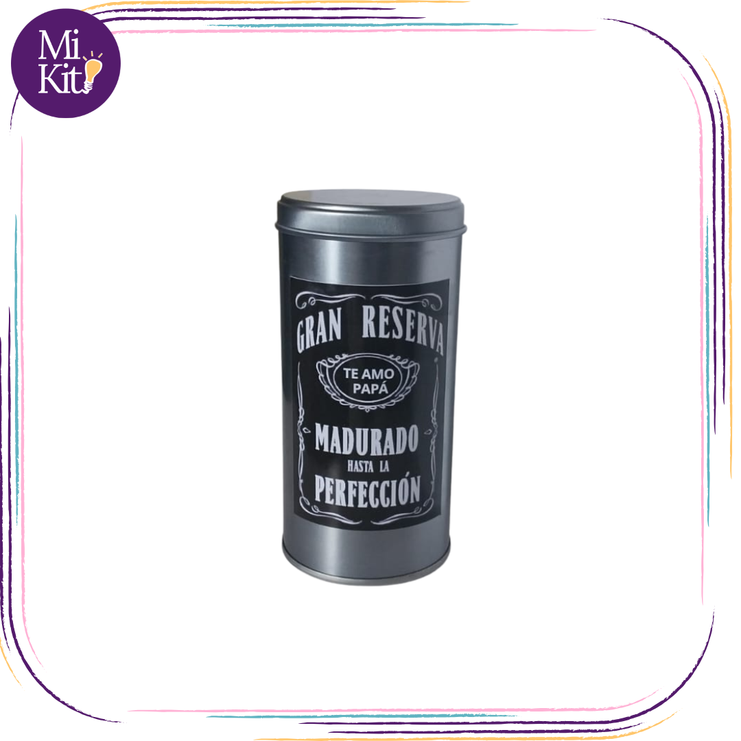 Recipiente metálico 15 oz. con tapadera Gran Reserva