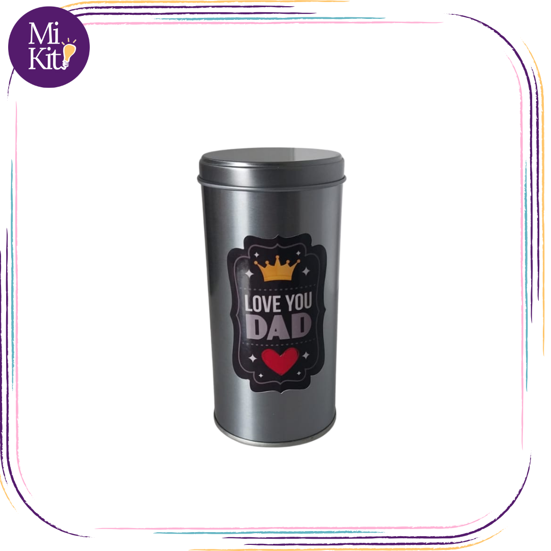Recipiente metálico 15 oz. con tapadera Love You Dad