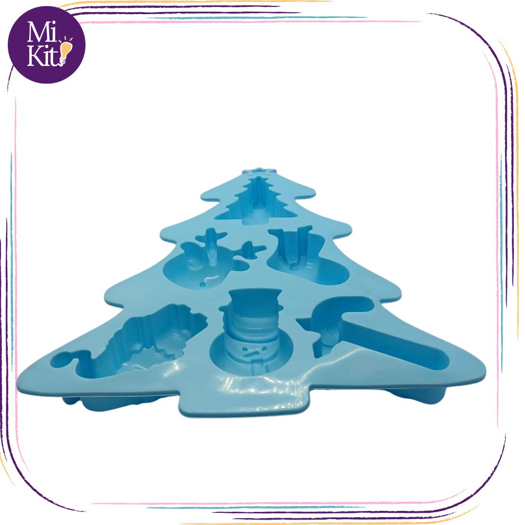 Molde de silicón en forma de pino navideño 6 figuras
