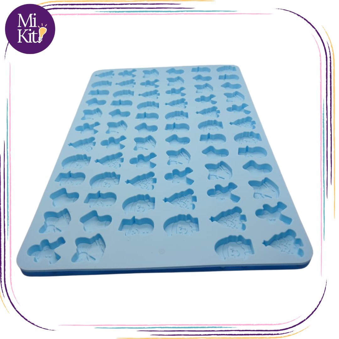 Molde de silicón figuras navideñas mini