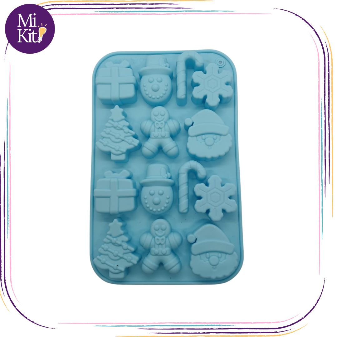 Molde de silicón 7 figuras navideñas