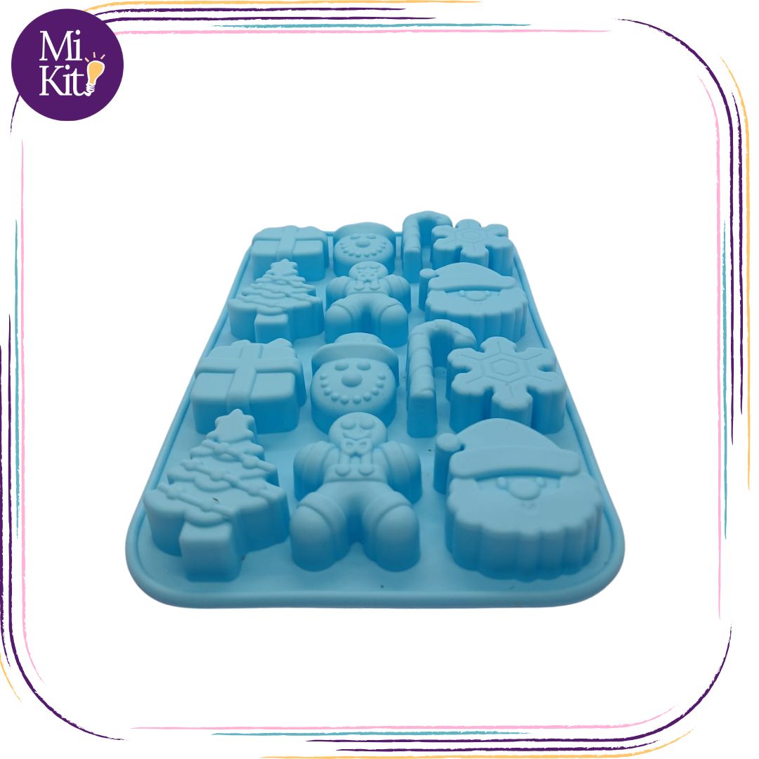 Molde de silicón 7 figuras navideñas