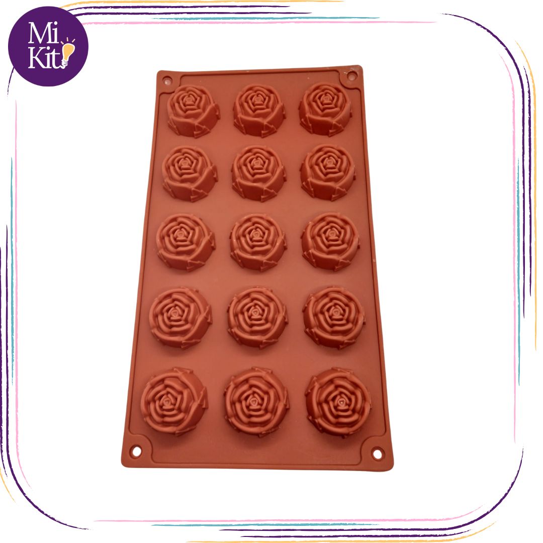 Moldes de silicón 15 rosas