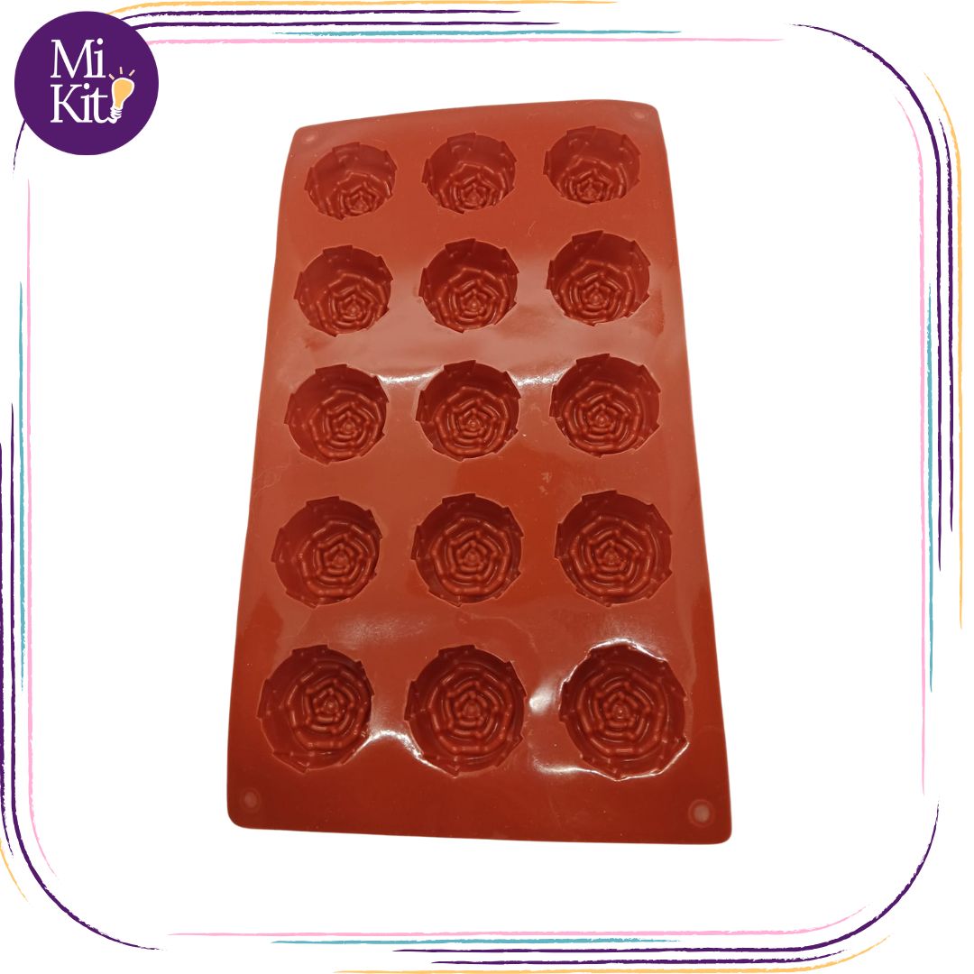 Moldes de silicón 15 rosas