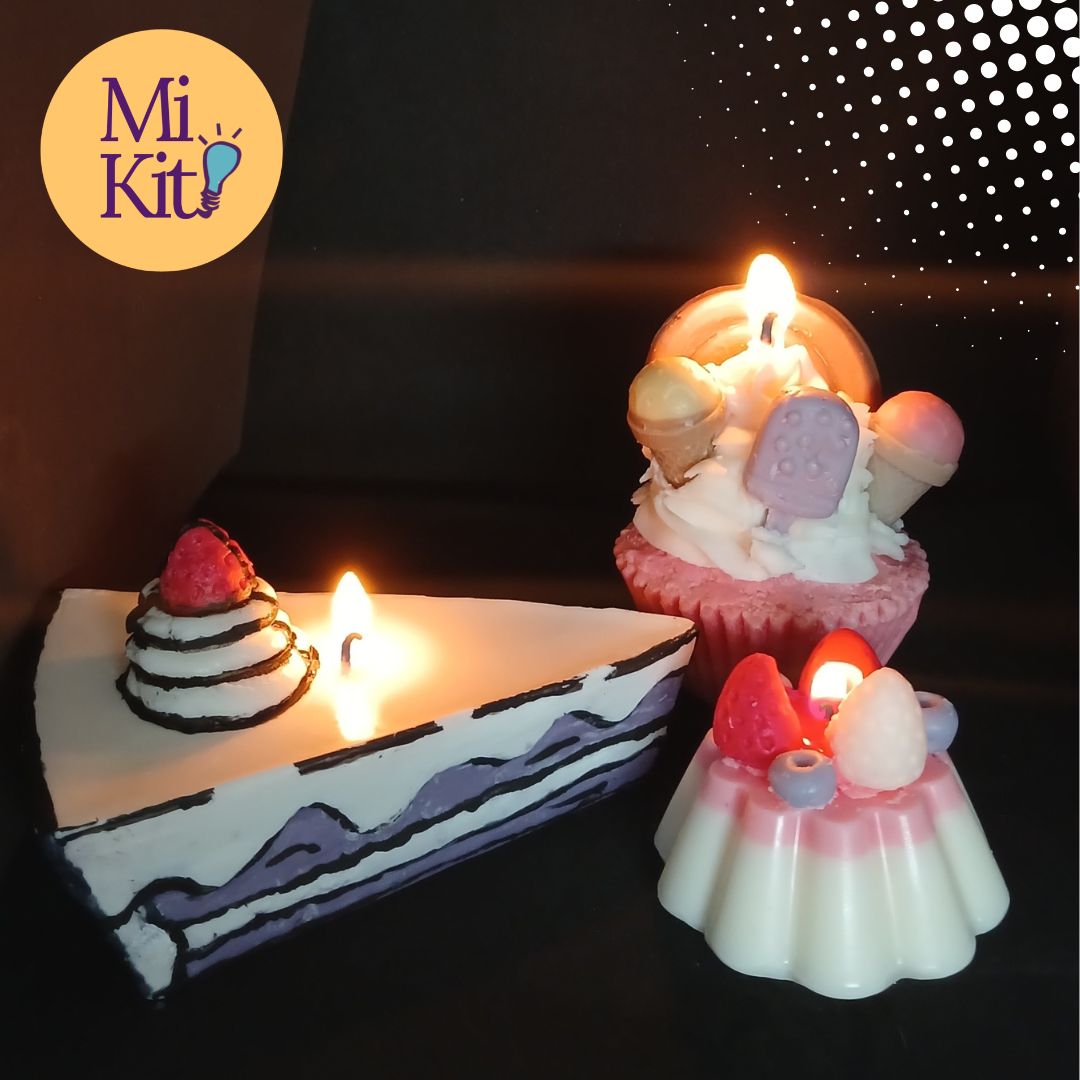 Kit y Taller Velas Postre y Cartoon Style