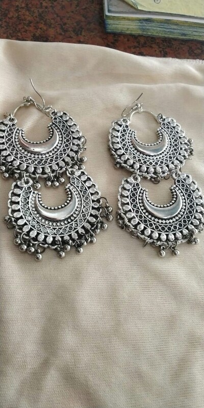 Silver jhumka