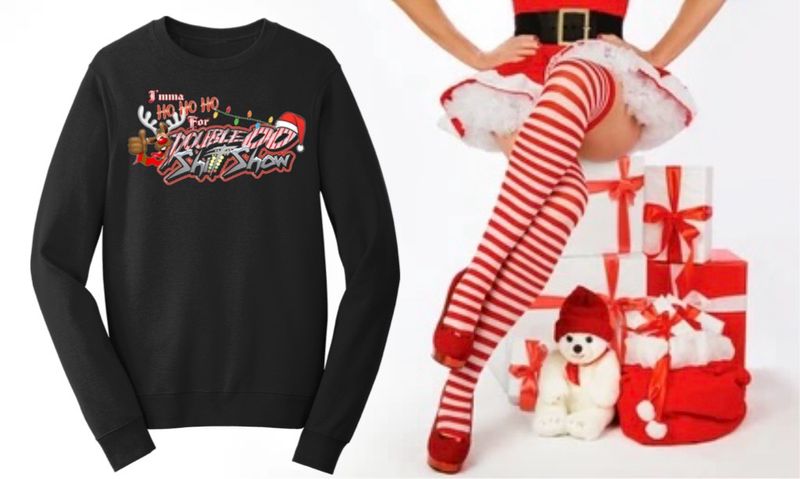 Double00ShitShow Christmas Crewneck Sweatshirt
