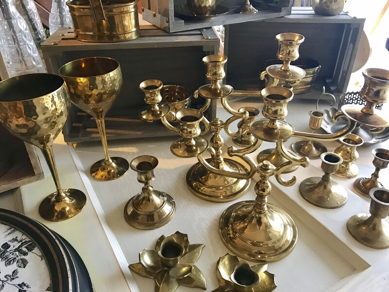 Brass Candlesticks And Containers-small