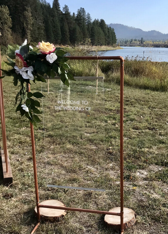 Copper Frame Hanging Acrylic Welcome Sign